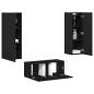 Preview: 4-teiliger TV-Schranksatz Schwarzeiche Holzwerkstoff, TV-Wandschränke (2er Set) - Schwarzeiche, 80x30x30 cm, aus Holzwerkstoff, wandmontierte TV-Schränke - 2 Stück Schwarzeiche, 30.5x30x90 cm, aus Holzwerkstoff