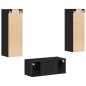 Preview: 4-teiliger TV-Schranksatz Schwarzeiche Holzwerkstoff, TV-Wandschränke (2er Set) - Schwarzeiche, 80x30x30 cm, aus Holzwerkstoff, wandmontierte TV-Schränke - 2 Stück Schwarzeiche, 30.5x30x90 cm, aus Holzwerkstoff