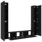 Preview: 6-teiliges TV-Schranksystem Schwarz Eiche Holzwerkstoff, TV-Wand-Schränke (Set aus 2) - Schwarz Eiche, 80x30x30 cm, aus Holzwerkstoff gefertigt, Wandmontierte TV-Schränke - 2 Stück Schwarz Eiche, 30,5x30x90 cm, aus Holzwerkstoff hergestellt