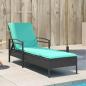 Preview: Sonnenliege mit Kissen Schwarz 63x200x81 cm Poly Rattan