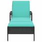 Preview: Sonnenliege mit Kissen Schwarz 63x200x81 cm Poly Rattan