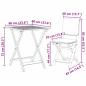 Preview: 3-teiliges Faltbares Bistro-Set mit Kissen aus solidem Akazienholz
