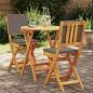Preview: ARDEBO.de - 3-teiliges Klapp-Bistro Set mit Kissen aus solidem Akazienholz