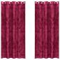 Preview: Samtvorhänge 2 Stk. mit Ösen Weinrot 245x140 cm