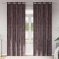 Preview: ARDEBO.de - Braune Samtvorhänge 2 Teile mit Ösen 245x140 cm