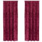 Preview: Samtvorhänge 2 Stück mit Ösen Weinrot 245x140 cm