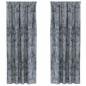 Preview: Samtkurzen 2 Stk mit Stangentaschen Silbergrau 245x140 cm