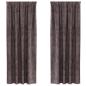 Preview: Samtvorhänge 2 Stk. mit Ösen Braun 245x140 cm