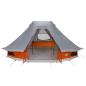 Preview: Familienzelt Tipi Grau und Orange 6-Personen Wasserfest