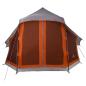 Preview: Tipi Zelt mit Dach Grau und Orange 404 x 370 x 270 cm Taft