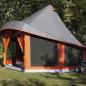 Preview: Familienzelt Tipi Grau und Orange für 6 Personen, wasserdicht