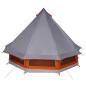 Preview: Familienzelt Tipi Grau und Orange für 6 Personen, wasserdicht