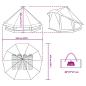Preview: Tipi Zelt mit Dach Grau und Orange 508 x 470 x 300 cm Taft