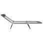 Preview: Faltbare Sonnenliege mit Kopfstütze Grau Textilene