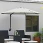 Preview: ARDEBO.de - Wandmontierter Gartenparasol mit LEDs Sand 248 cm