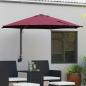 Preview: ARDEBO.de - Wandmontierter Gartenparasol mit LEDs Bordeaux rot 248 cm