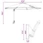Preview: Wandmontierter Gartenparasol mit LEDs Bordeaux rot 248 cm