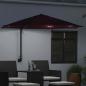 Preview: Wandmontierter Gartenparasol mit LEDs Bordeaux rot 248 cm