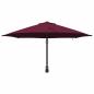 Preview: Wandmontierter Gartenparasol mit LEDs Bordeaux rot 248 cm