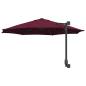 Preview: Wandmontierter Gartenparasol mit LEDs Bordeaux rot 248 cm