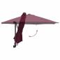 Preview: Wandmontierter Gartenparasol mit LEDs Bordeaux rot 248 cm