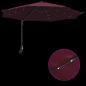 Preview: Wandmontierter Gartenparasol mit LEDs Bordeaux rot 248 cm