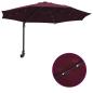 Preview: Wandmontierter Gartenparasol mit LEDs Bordeaux rot 248 cm