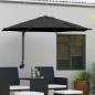 Preview: ARDEBO.de - Wandmontierter Gartenparasol mit LEDs Schwarz 248 cm