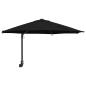 Preview: Wandmontierter Gartenparasol mit LEDs Schwarz 248 cm