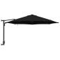 Preview: Wandmontierter Gartenparasol mit LEDs Schwarz 248 cm