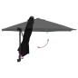 Preview: Wandmontierter Gartenparasol mit LEDs Schwarz 248 cm