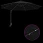 Preview: Wandmontierter Gartenparasol mit LEDs Schwarz 248 cm