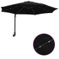 Preview: Wandmontierter Gartenparasol mit LEDs Schwarz 248 cm