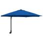 Preview: ARDEBO.de - Wandmontierter Gartenparasol mit LEDs Azurblau 248 cm
