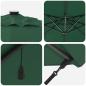 Preview: Freischwingender Roma Parasol mit LEDs Grün 286x285x270 cm Aluminium