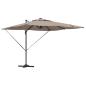 Preview: Freischwingender Roma Parasol mit LEDs Taupe 286x285x270 cm Aluminium