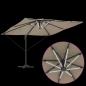 Preview: Freischwingender Roma Parasol mit LEDs Taupe 286x285x270 cm Aluminium
