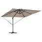 Preview: Freischwingender Roma Parasol mit LEDs Taupe 286x285x270 cm Aluminium