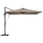 Preview: Freischwingender Roma Parasol mit LEDs Taupe 286x285x270 cm Aluminium