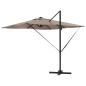 Preview: Freischwingender Roma Parasol mit LEDs Taupe 286x285x270 cm Aluminium