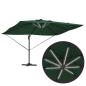 Preview: Freischwingender Roma Parasol mit LEDs Grün 352x251x265 cm Aluminium