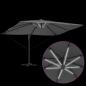 Preview: Freischwingender Roma-Parasol mit LEDs Anthrazit 352x251x265 cm Aluminium