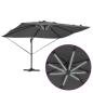 Preview: Freischwingender Roma-Parasol mit LEDs Anthrazit 352x251x265 cm Aluminium