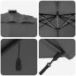 Preview: Freischwingender Roma-Parasol mit LEDs Anthrazit 352x251x265 cm Aluminium