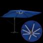 Preview: Freischwingende Roma Sonnenschirm mit LEDs Azure Blau 352x251x265 cm Aluminium