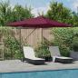 Preview: ARDEBO.de - Freischwingender Roma Sonnenschirm mit LEDs Bordeaux Rot 352x251x265 cm Aluminium