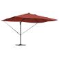 Preview: Freischwingender Roma Sonnenschirm mit LEDs Terrakotta 352x251x265 cm Aluminium