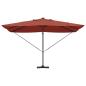 Preview: Freischwingender Roma Sonnenschirm mit LEDs Terrakotta 352x251x265 cm Aluminium
