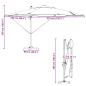 Preview: Sonnenschirm Schwarz 351 x 250 x 260 cm Polyester und Aluminium