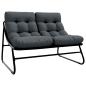 Preview: Outdoor Sitzset Dunkelgrau Metallrahmen mit Stoffkissen Mittel